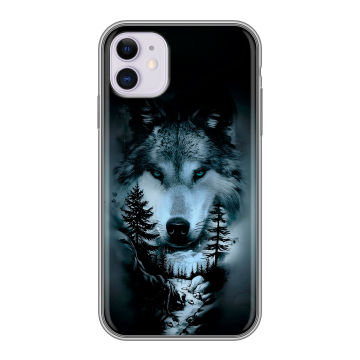 Силиконовый чехол на iPhone 11 с принтом Лесной волк Силиконовый чехол на iPhone 11 с принтом Лесной волк