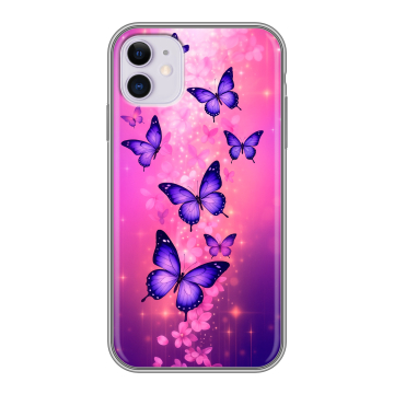 Силиконовый чехол на Iphone 11 с принтом Бабочки Силиконовый чехол на Iphone 11 с принтом Бабочки