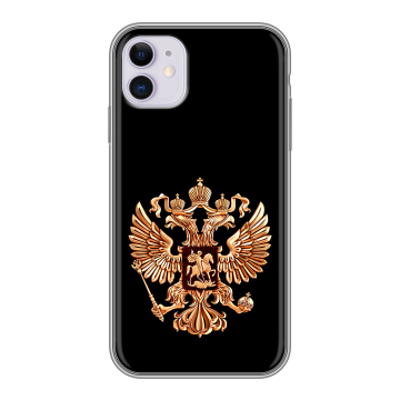 Силиконовый чехол на Iphone 11 с принтом Герб России золотой Силиконовый чехол на Iphone 11 с принтом Герб России золотой