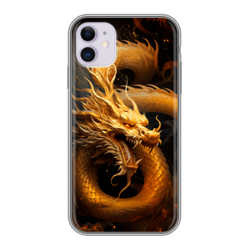 Силиконовый чехол на Iphone 11 с принтом Золотой дракон Силиконовый чехол на Iphone 11 с принтом Золотой дракон