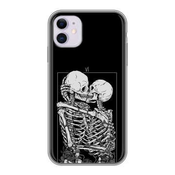 Силиконовый чехол на Iphone 11 с принтом Поцелуй скелетов Силиконовый чехол на Iphone 11 с принтом Поцелуй скелетов