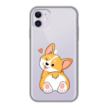 Силиконовый чехол на Iphone 11 с принтом Корги Силиконовый чехол на Iphone 11 с принтом Корги