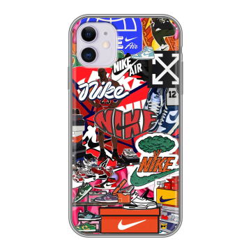 Силиконовый чехол на Iphone 11 с принтом Найк Nike яркий Силиконовый чехол на Iphone 11 с принтом Найк Nike яркий