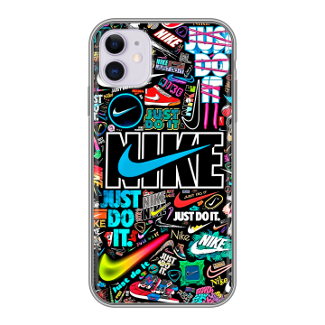 Силиконовый чехол на Iphone 11 с принтом найк nike черный Силиконовый чехол на Iphone 11 с принтом найк nike черный
