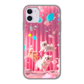 Силиконовый чехол на Iphone 11 с принтом милые котики