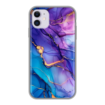 Силиконовый чехол на Iphone 11 с принтом синий мрамор Силиконовый чехол на Iphone 11 с принтом синий мрамор