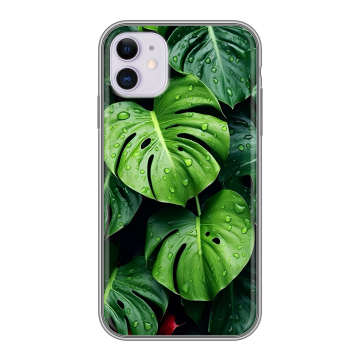 Силиконовый чехол на Iphone 11 с принтом Листья Силиконовый чехол на Iphone 11 с принтом Листья
