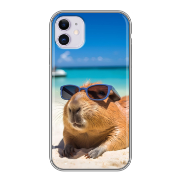 Силиконовый чехол на Iphone 11 с принтом Капибара Силиконовый чехол на Iphone 11 с принтом Капибара