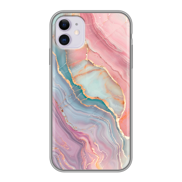 Силиконовый чехол на Iphone 11 с принтом розовый мрамор Силиконовый чехол на Iphone 11 с принтом розовый мрамор
