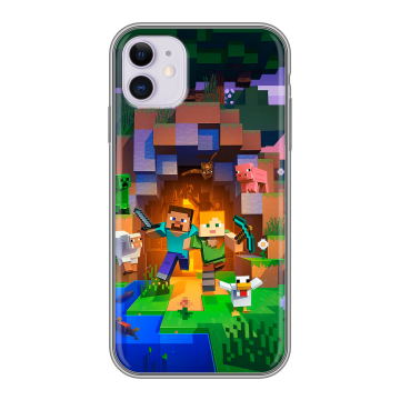 Силиконовый чехол на Iphone 11 с принтом Майнкрафт Minecraft Силиконовый чехол на Iphone 11 с принтом Майнкрафт Minecraft