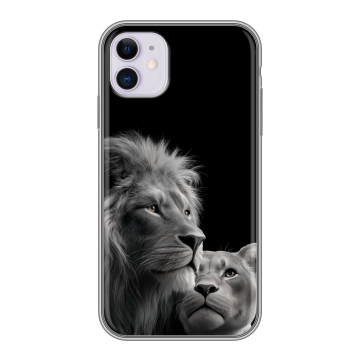 Силиконовый чехол на Iphone 11 с принтом Лев кошки