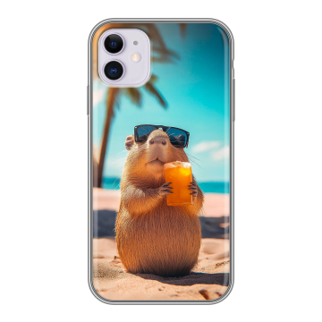 Силиконовый чехол на Iphone 11 с принтом Капибара Силиконовый чехол на Iphone 11 с принтом Капибара