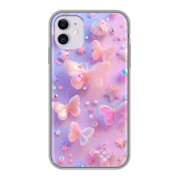 Силиконовый чехол на Iphone 11 с принтом Бабочки Силиконовый чехол на Iphone 11 с принтом Бабочки