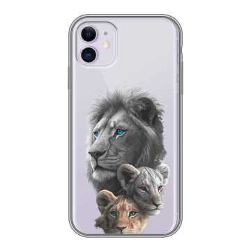 Силиконовый чехол на Iphone 11 с принтом Львы