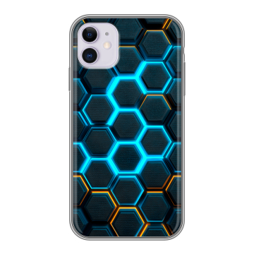 Силиконовый чехол на Iphone 11 с принтом Неоновые соты
