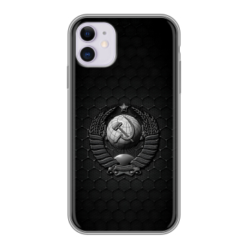 Силиконовый чехол на Iphone 11 с принтом Герб Флаг СССР Силиконовый чехол на Iphone 11 с принтом Герб Флаг СССР