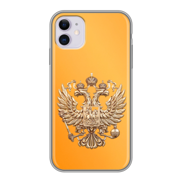Силиконовый чехол на Iphone 11 с принтом Герб Флаг России