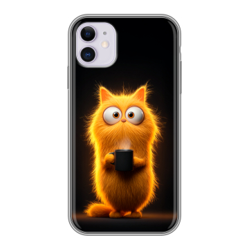 Силиконовый чехол на Iphone 11 с принтом Смешной кот Силиконовый чехол на Iphone 11 с принтом Смешной кот