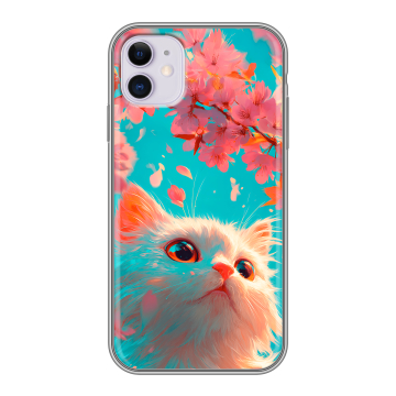 Силиконовый чехол на Iphone 11 с принтом Красивый кот