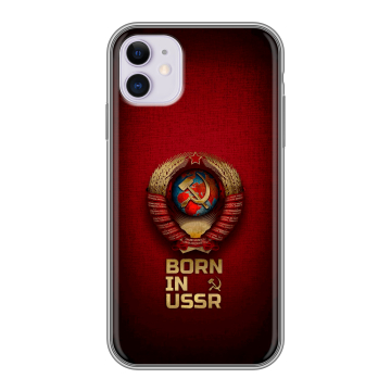 Силиконовый чехол на Iphone 11 с принтом Флаг Герб СССР