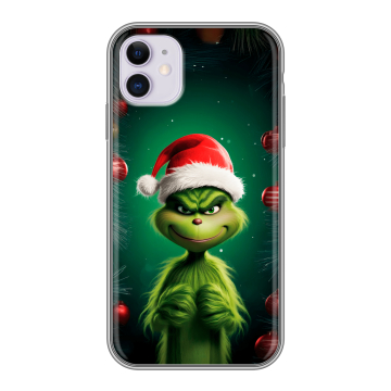 Силиконовый чехол на Iphone 11 с принтом Гринч Новый год Рождество