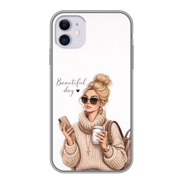 Силиконовый чехол на Iphone 11 с принтом женский Силиконовый чехол на Iphone 11 с принтом женский