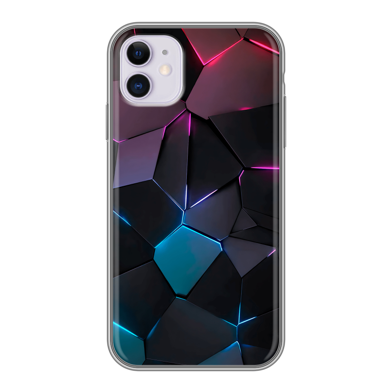 Силиконовый чехол на Iphone 11 с принтом Геометрия неона Силиконовый чехол на Iphone 11 с принтом Геометрия неона