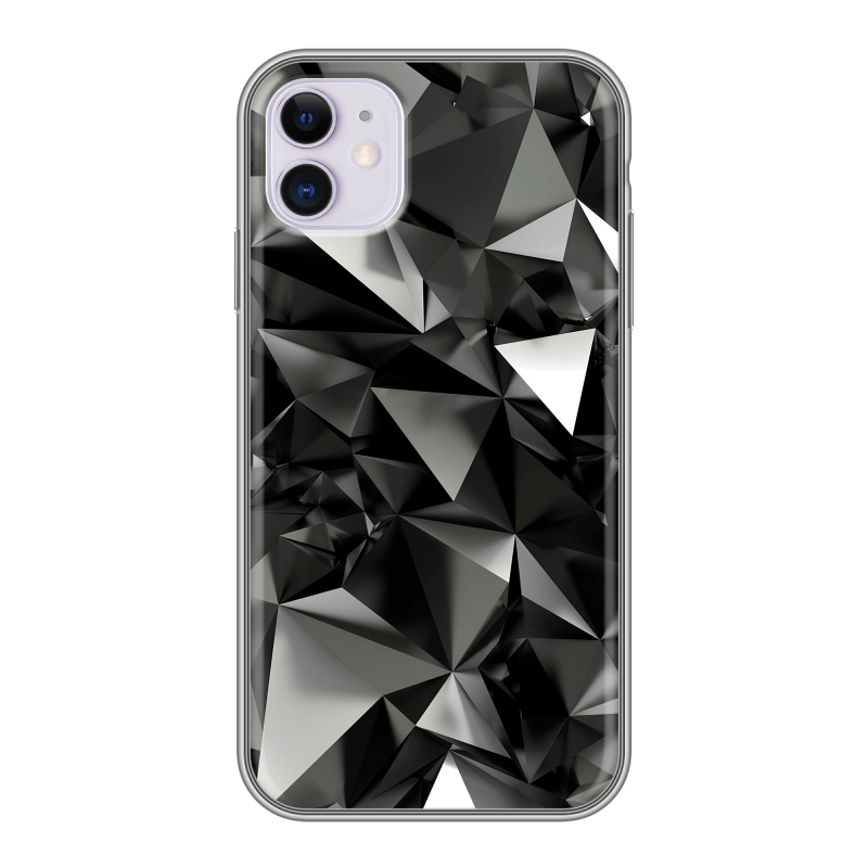 Силиконовый чехол на Iphone 11 с принтом Черные кристаллы Силиконовый чехол на Iphone 11 с принтом Черные кристаллы