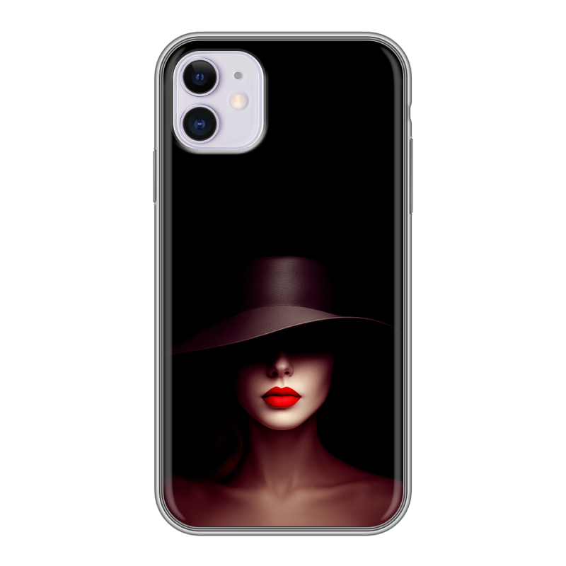 Силиконовый чехол на Iphone 11 с принтом Девушка в шляпе Силиконовый чехол на Iphone 11 с принтом Девушка в шляпе