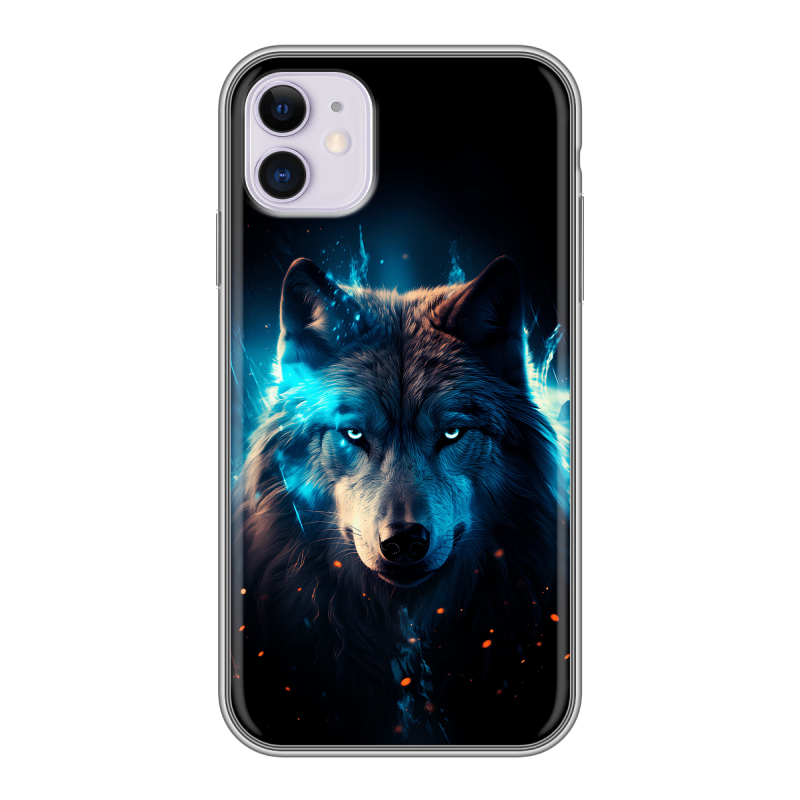 Силиконовый чехол на iPhone 11 с принтом Волк ночной Силиконовый чехол на iPhone 11 с принтом Волк ночной