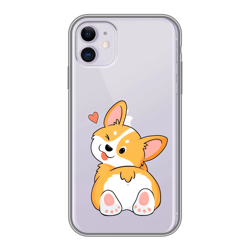 Силиконовый чехол на Iphone 11 с принтом Корги Силиконовый чехол на Iphone 11 с принтом Корги