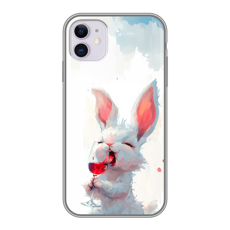 Силиконовый чехол на Iphone 11 с принтом кролик зайчик Силиконовый чехол на Iphone 11 с принтом кролик зайчик