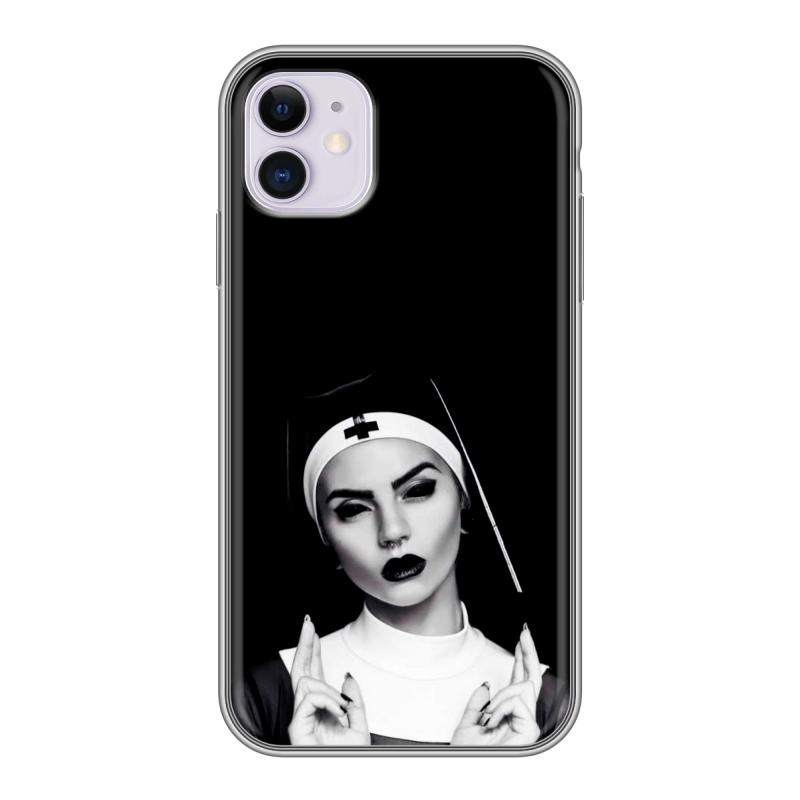 Силиконовый чехол на Iphone 11 с принтом монашка Силиконовый чехол на Iphone 11 с принтом монашка