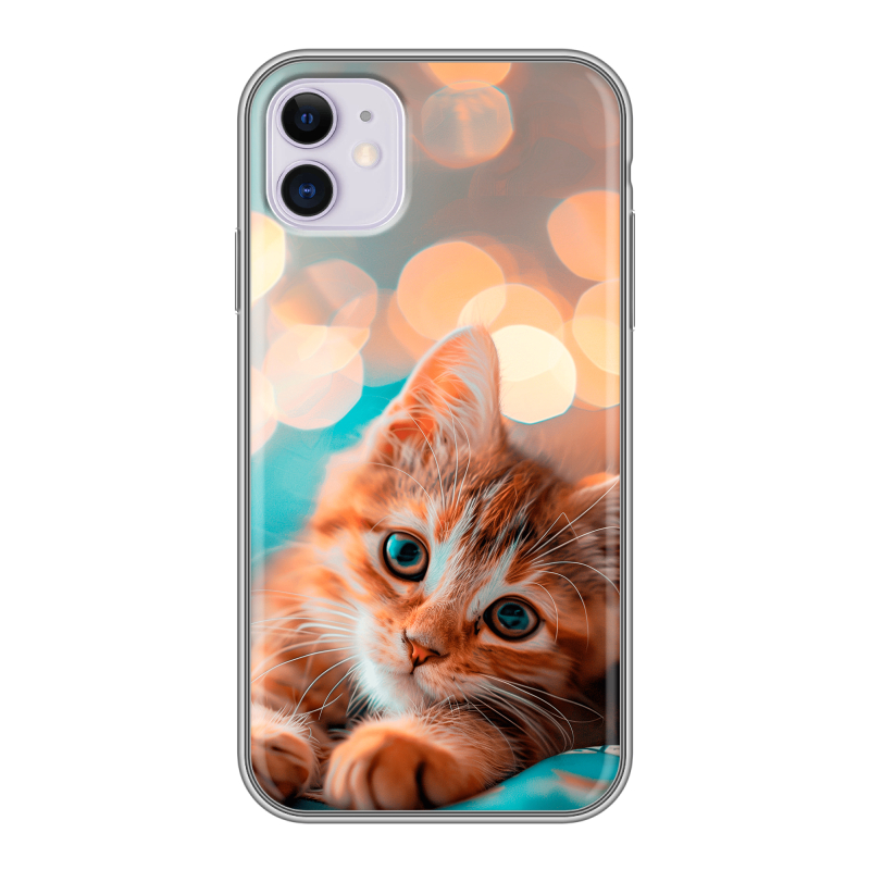 Силиконовый чехол на Iphone 11 с принтом котик Силиконовый чехол на Iphone 11 с принтом котик