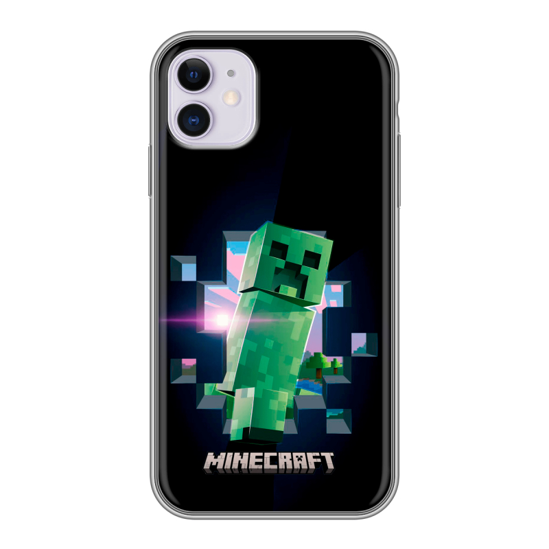 Силиконовый противоударный чехол на Iphone 11 с принтом Майнкрафт Minecraft Силиконовый противоударный чехол на Iphone 11 с принтом Майнкрафт Minecraft