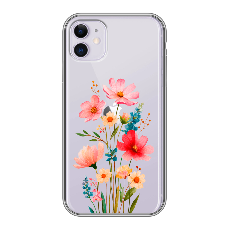 Силиконовый чехол на Iphone 11 с принтом Цветы Силиконовый чехол на Iphone 11 с принтом Цветы
