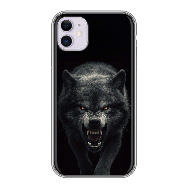 Силиконовый чехол на Iphone 11 с принтом Волк Силиконовый чехол на Iphone 11 с принтом Волк