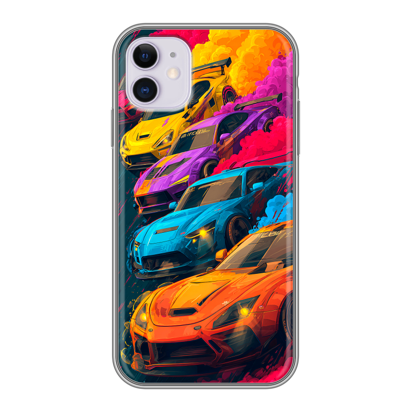 Силиконовый чехол на Iphone 11 с принтом Тачки Силиконовый чехол на Iphone 11 с принтом Тачки