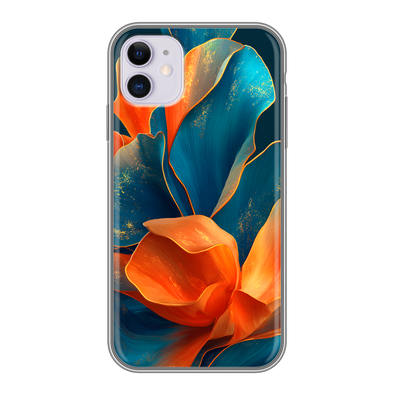Силиконовый чехол на Iphone 11 с принтом Цветы Силиконовый чехол на Iphone 11 с принтом Цветы