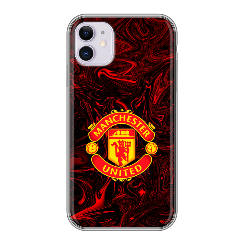 Силиконовый противоударный чехол на Iphone 11 с принтом Manchester United Силиконовый противоударный чехол на Iphone 11 с принтом Manchester United