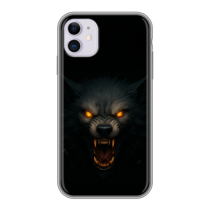 Силиконовый чехол на Iphone 11 с принтом Волк Силиконовый чехол на Iphone 11 с принтом Волк