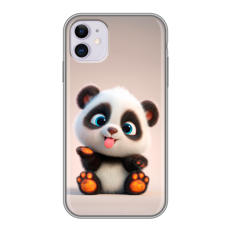 Силиконовый чехол на iPhone 11 с принтом милая панда Силиконовый чехол на iPhone 11 с принтом милая панда