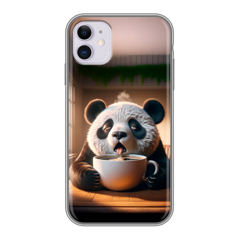 Силиконовый чехол на Iphone 11 с принтом смешная панда Силиконовый чехол на Iphone 11 с принтом смешная панда