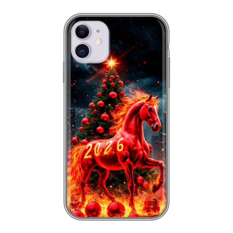 Силиконовый противоударный чехол на Iphone 11 с принтом Новый год Силиконовый противоударный чехол на Iphone 11 с принтом Новый год