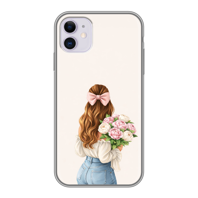 Силиконовый чехол на Iphone 11 с принтом женский Силиконовый чехол на Iphone 11 с принтом женский