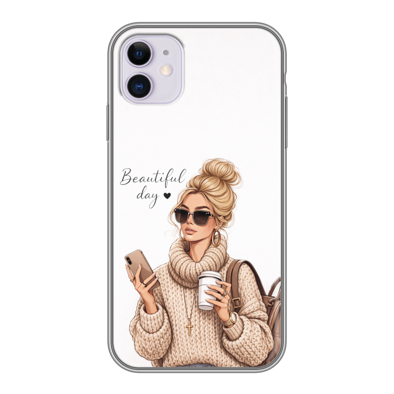 Силиконовый чехол на Iphone 11 с принтом женский Силиконовый чехол на Iphone 11 с принтом женский