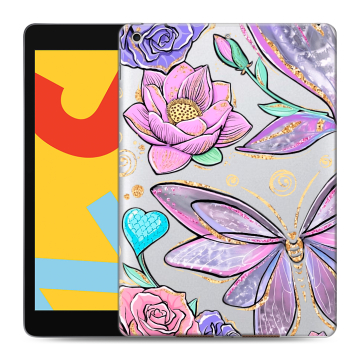 Силиконовый чехол на Ipad 10.2 (2019) с принтом Бабочки и цветы Силиконовый чехол на Ipad 10.2 (2019) с принтом Бабочки и цветы
