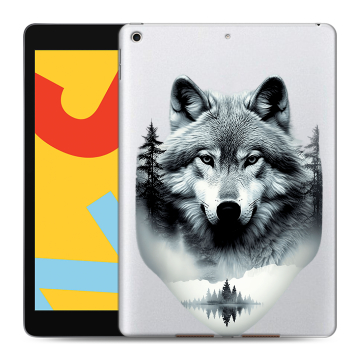 Силиконовый чехол на Ipad 10.2 (2019) с принтом Волк в лесу Силиконовый чехол на Ipad 10.2 (2019) с принтом Волк в лесу