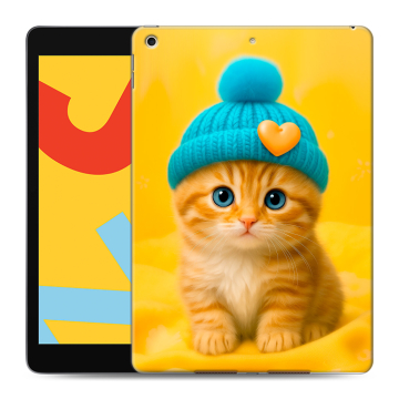 Силиконовый чехол на Ipad 10.2 (2019) с принтом Котенок в шапке