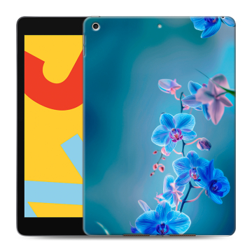 Силиконовый чехол на Ipad 10.2 (2019) с принтом Голубые цветы Силиконовый чехол на Ipad 10.2 (2019) с принтом Голубые цветы